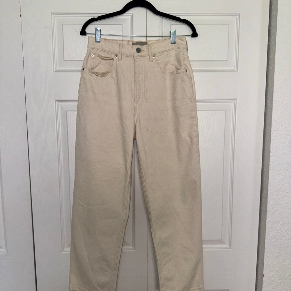 Everlane High-Waist Straight Leg Cream Jeans- Size 28 - Picture 16 of 16